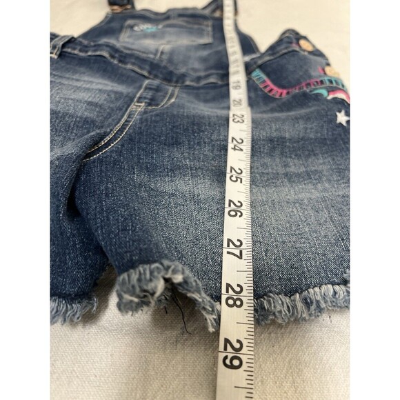 Jordache Girls Fringe Hem Shortalls With Science Themed Patches Size‎ XXL 18 - Picture 7 of 11